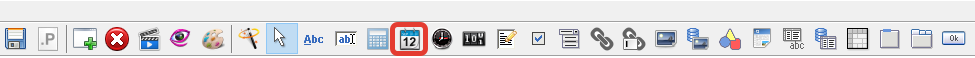 Компонент дата на панели инструментов в дизайнере